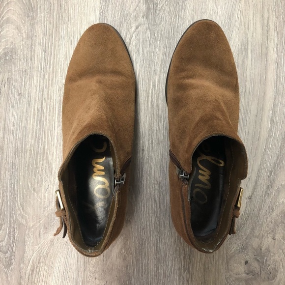 Sam Edelman Size 7.5 Booties Brown Suede Boots - Picture 3 of 5